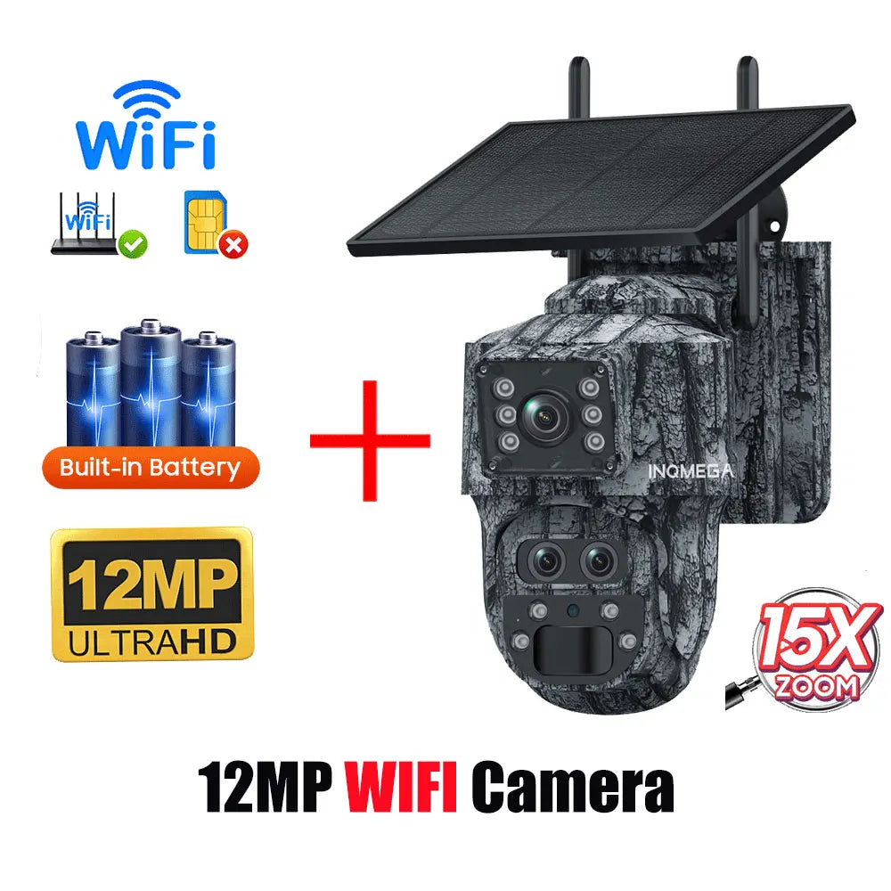 5MP 4MP WIFI Wireless PTZ Solar Camera 4G SIM with Solar Panel Two Way Audio Security Protection CCTV Camera Battery Cam