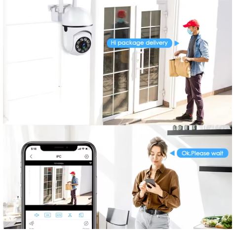 CAM8X - Caméra de surveillance de sécurité sans fil Wifi, Zoom 4x.