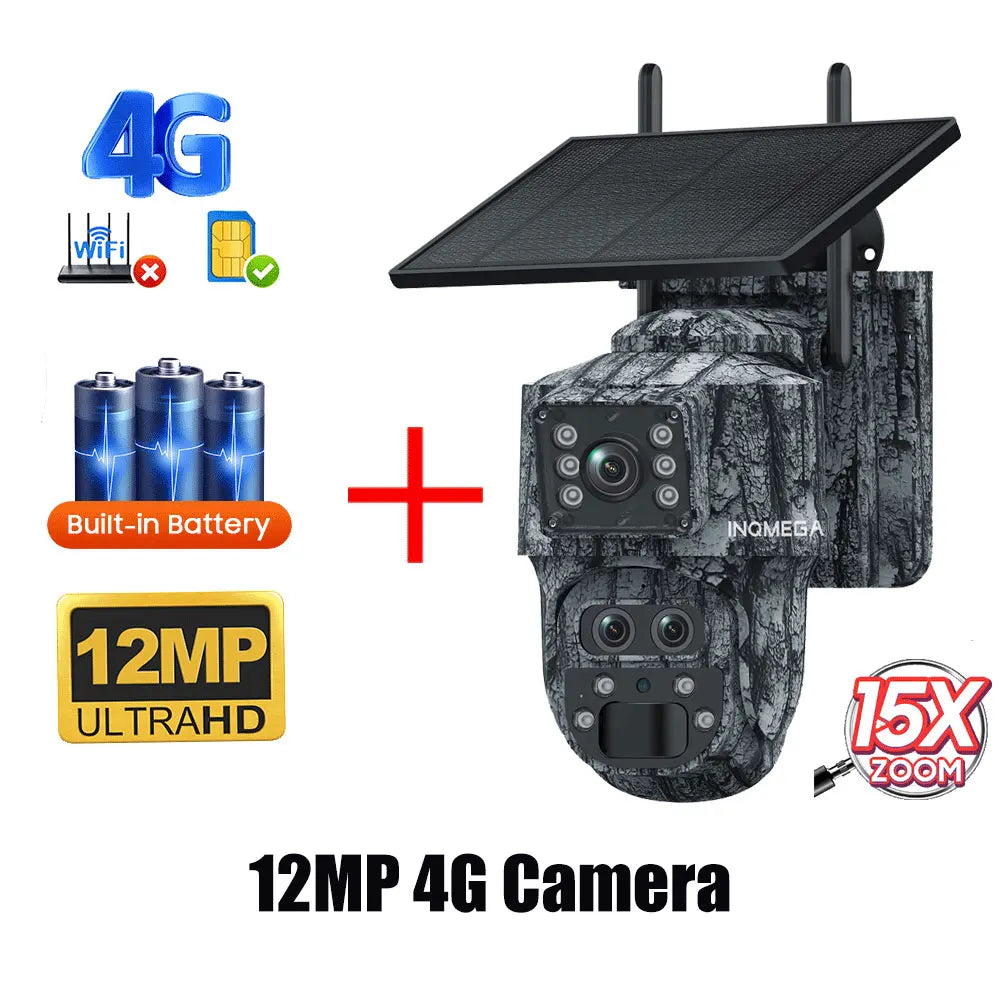 5MP 4MP WIFI Wireless PTZ Solar Camera 4G SIM with Solar Panel Two Way Audio Security Protection CCTV Camera Battery Cam